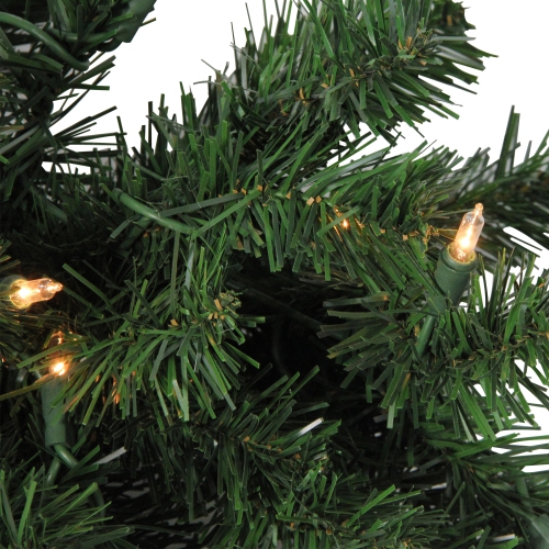 Pre-Lit Deluxe Windsor Pine Artificial Christmas Teardrop Swag - 54" - Clear Lights