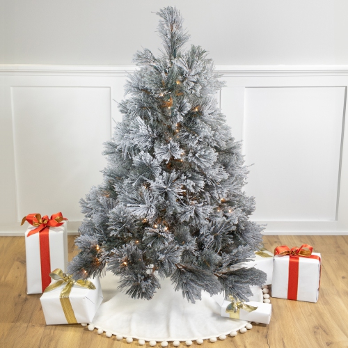 NORTHLIGHT  4.5' Pre-Lit Led Spruce Artificial Christmas Tree - Clear Lights In Black