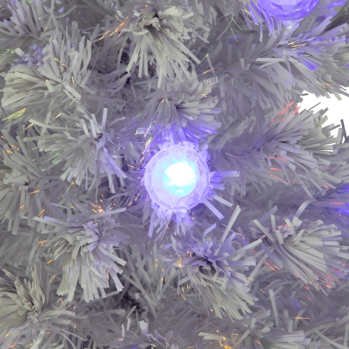 Pre-Lit Medium Color Changing Fiber Optic Artificial Christmas Tree - 4' - White - Blue LED Lights