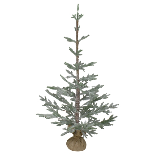 4' Snow Covered Frosted Pine Artificial Christmas Tree with Jute Base - Unlit