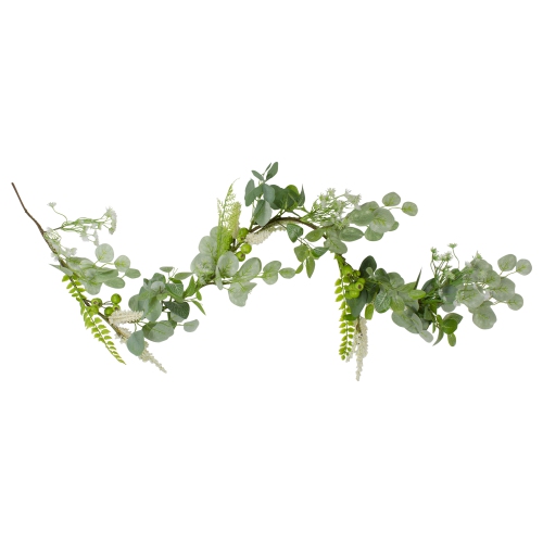 NORTHLIGHT  5' Leaves And Berry Springtime Artificial Garland In Green