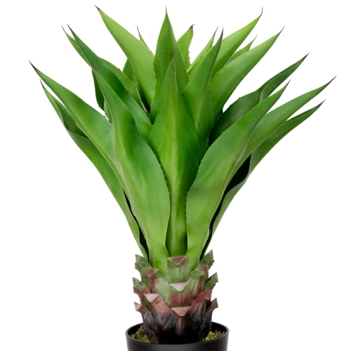 Real Touch Green Artificial Agave Succulent Plant In a Black Pot - 30.5"