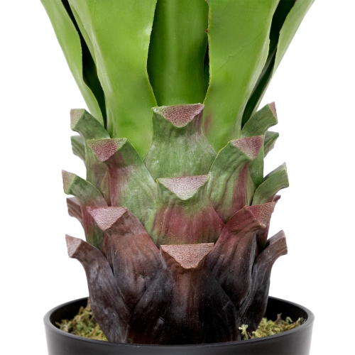 Real Touch Green Artificial Agave Succulent Plant In a Black Pot - 30.5"