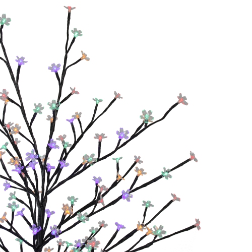 Pre-Lit Cherry Blossom Flower Artificial Tree - 6' - Multicolor LED Lights