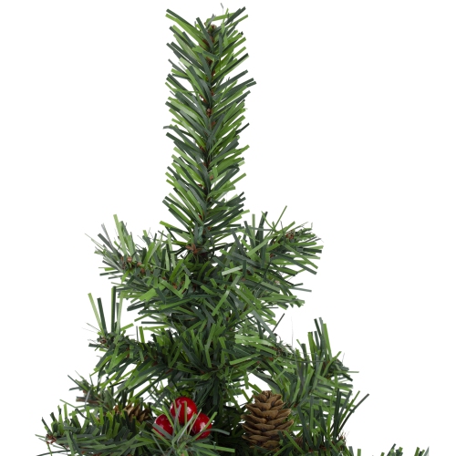 Potted Red Berries and Pine Cones Medium Artificial Christmas Tree - 16" - Unlit