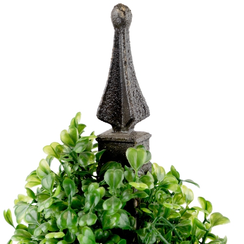 Potted Two Toned Artificial Spiral Boxwood Garden Topiary Tree - 5'