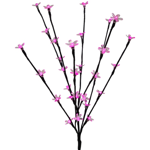 Set of 3 Pre-Lit Cherry Blossom Artificial Tree Branches 2.5' - Fuschia LED Lights