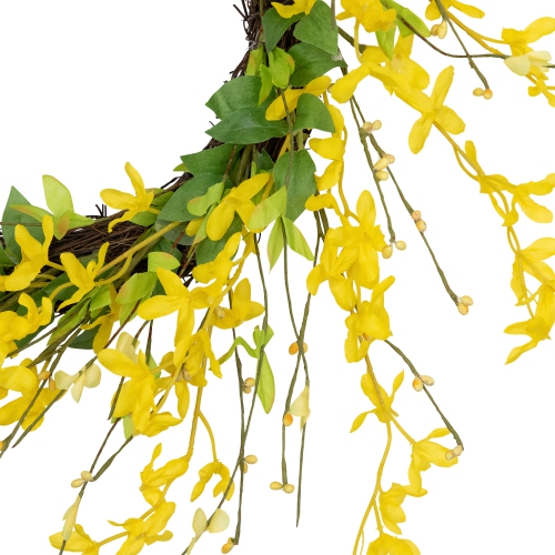 Forsythia Artificial Spring Floral Wreath - 20" - Yellow