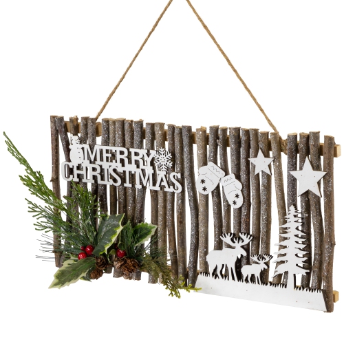 NORTHLIGHT  16" Rustic "merry Christmas" Wall Sign