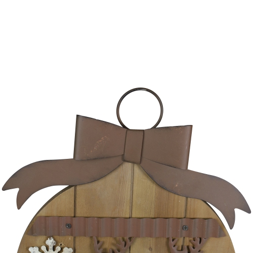 Rustic Reindeer Christmas Ornament Wall Sign - 17.5"