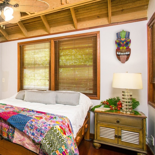 Tiki Man Sticking Tongue Out Hanging Wall Decoration - 16" - Multicolor