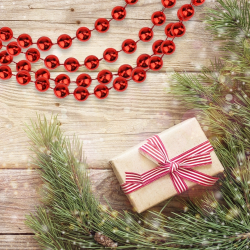 Shiny Round Beaded Commercial Christmas Garland - 33' x .25" - Red - Unlit