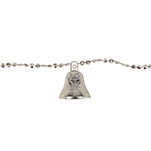 Shiny Bell Beaded Artificial Christmas Garland - 9' x 1.5" - Silver - Unlit