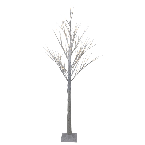 NORTHLIGHT  Led Lighted Christmas Birch Twig Tree Outdoor Decoration - 6' - Warm Lights In White