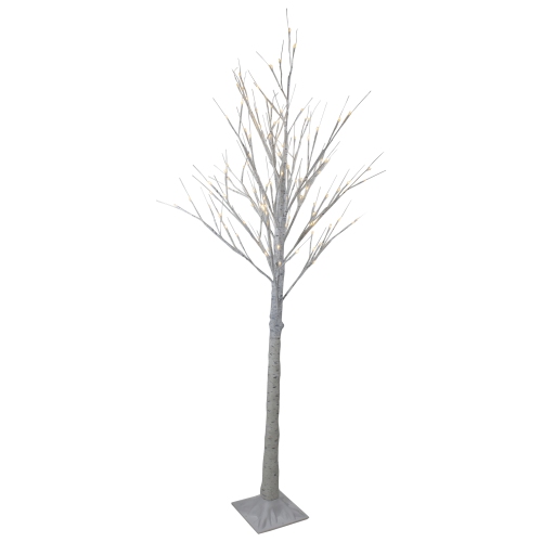 LED Lighted Christmas Birch Twig Tree Outdoor Decoration - 6' - Warm White Lights
