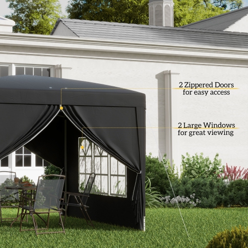Outsunny 10'x10' Outdoor Pop Up Party Tent Gazebo Canopy with Carrying Bag