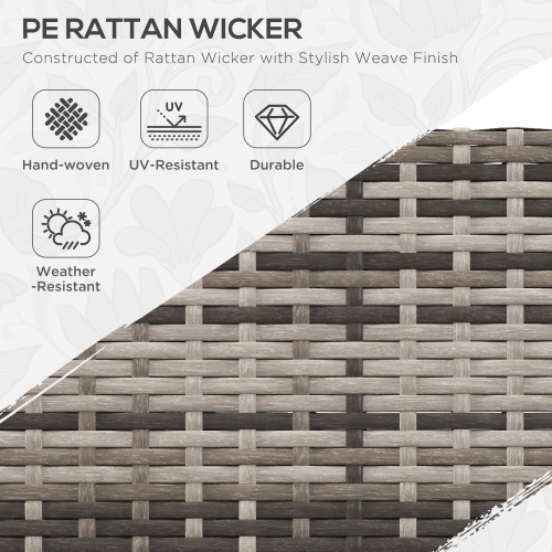 Outsunny 4 Pieces Garden Rattan Furniture Set, Wicker Patio Furniture Outdoor Conversation Set with Corner Sofa Loveseats Coffee Table Cushions for