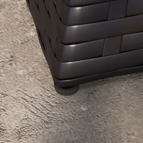 Table basse d'extérieur en rotin Outsunny, table d'appoint toutes saisons avec trou pour parasol, 2 tablettes de rangement, table d'extrémité carrée