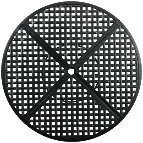 Outsunny 42" Round Outdoor Dining Table for 4 Persons, Metal Patio Dining Table with Umbrella Hole and Steel Frame for Backyard, Lawn, Balcony, Pool,