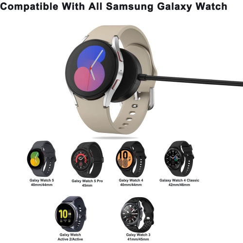 Charger Cable for Samsung Galaxy Watch 6/6 Classic/5/5 Pro, Galaxy Watch 4/3/Active 2/Active, Replacement USB Charging Cable Dock Stand for Samsung