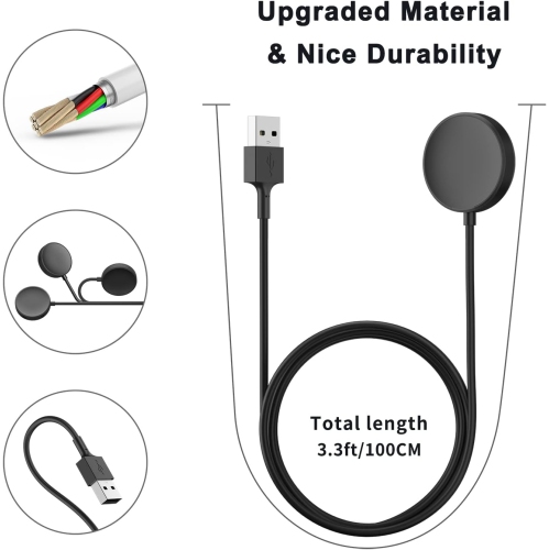 Charger Cable for Samsung Galaxy Watch 6/6 Classic/5/5 Pro, Galaxy Watch 4/3/Active 2/Active, Replacement USB Charging Cable Dock Stand for Samsung