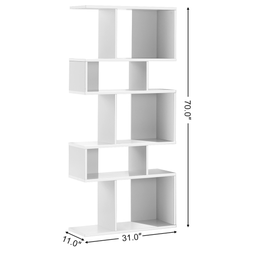 Gymax 2 PCS 5 Cubes Ladder Shelf Freestanding Bookshelf Display Rack Bookcase