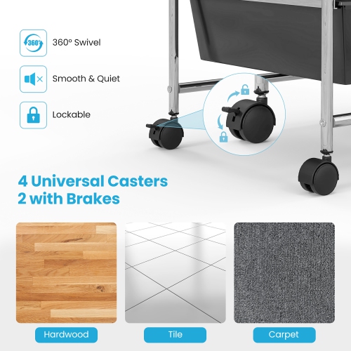 Gymax 15 Drawer Rolling Storage Cart Opaque Multicolor Drawers Home Organizer