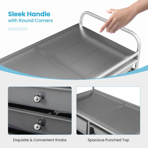 Gymax 15 Drawer Rolling Storage Cart Opaque Multicolor Drawers Home Organizer