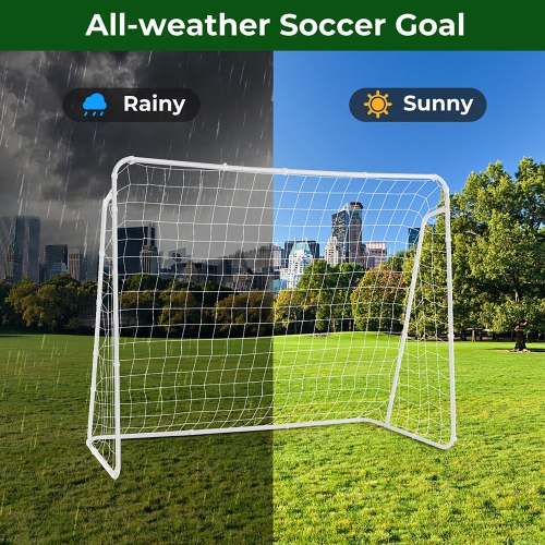 Gymax 5FT x 7FT Soccer Goal W/All-weather Net for Kids Backyard Training Fast Set-Up
