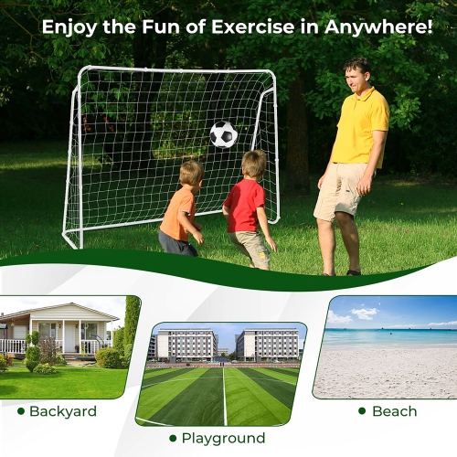 Gymax 5FT x 7FT Soccer Goal W/All-weather Net for Kids Backyard Training Fast Set-Up