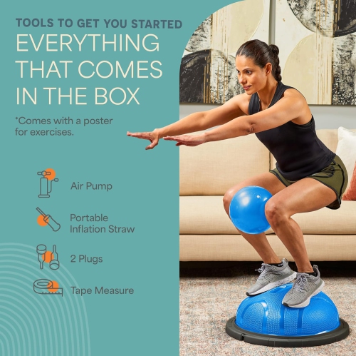LifePro Half Exercise Ball Trainer: Balance Ball for Exercise, Stability Ball Trainer - Full Body Workout, Physical Therapy - Half Exercise Ball for