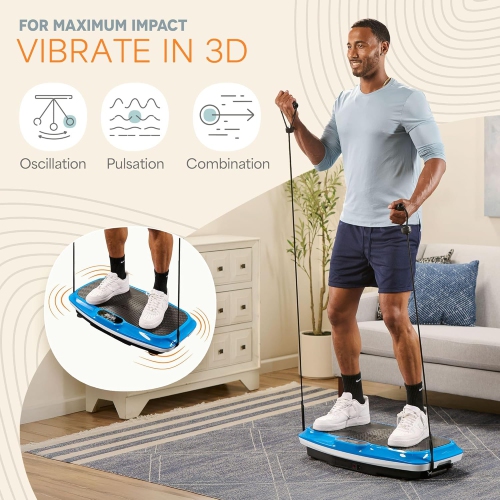 LifePro Turbo 3D Vibration Plate Exercise Machine with Magnetic Acupoints – Dual-Motor Vibrating Plate for Recovery, Lymphatic Drainage, Muscle