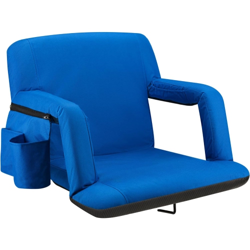 ALPCOUR  Wide Reclining Stadium Seat - Waterproof, Extra Thick Padding - In Blue