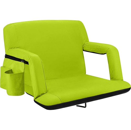 ALPCOUR  Extra-Wide Reclining Stadium Seat - Waterproof, Extra Thick Padding - In Lime