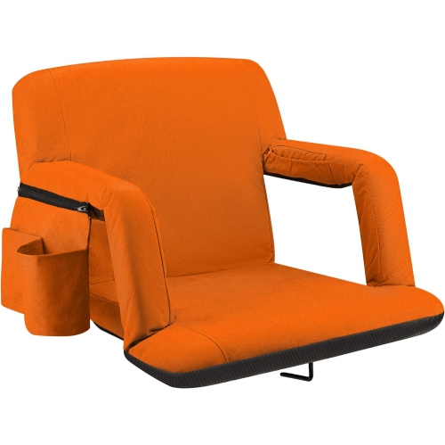 ALPCOUR  Wide Reclining Stadium Seat - Waterproof, Extra Thick Padding - In Orange