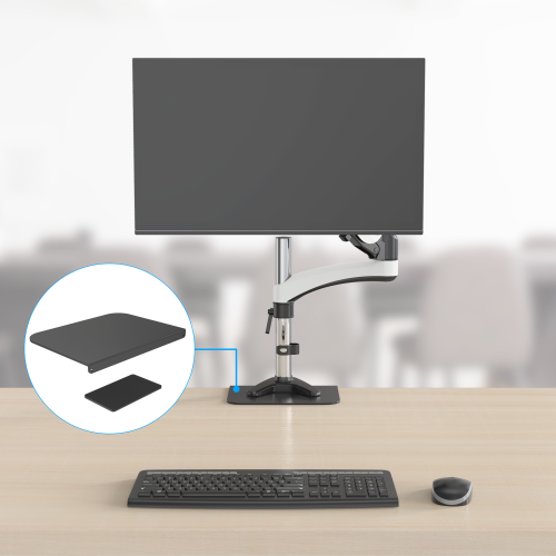 SHOPPINGALL Pack of 2 Steel Desk Reinforcement Plate for Fragile Tabletop, Compatible with Most Monitor Mounts - SA-A83-BLACK