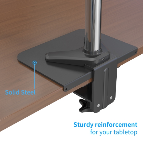 SHOPPINGALL Pack of 2 Steel Desk Reinforcement Plate for Fragile Tabletop, Compatible with Most Monitor Mounts - SA-A83-BLACK