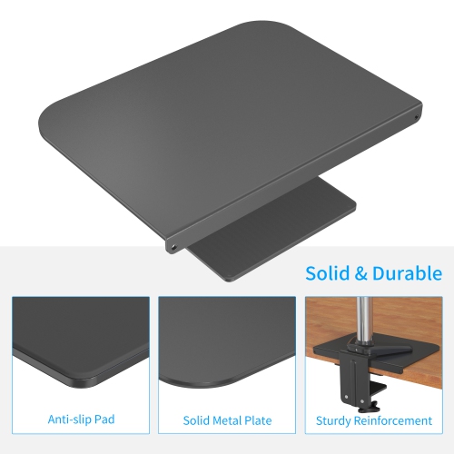 SHOPPINGALL Pack of 2 Steel Desk Reinforcement Plate for Fragile Tabletop, Compatible with Most Monitor Mounts - SA-A83-BLACK