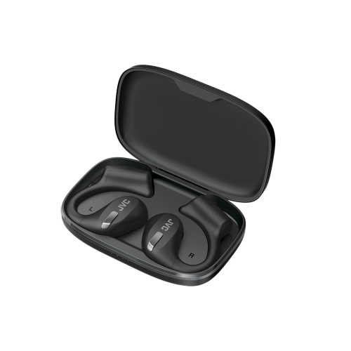 JVC – Écouteurs bouton sans fil, Bluetooth 5,3 avec microphone et étui de chargement, noir