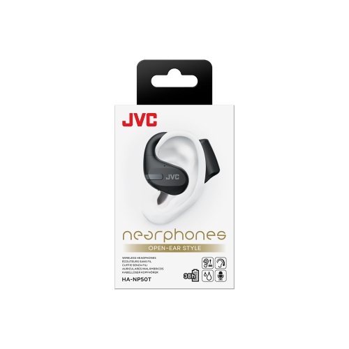 JVC – Écouteurs bouton sans fil, Bluetooth 5,3 avec microphone et étui de chargement, noir