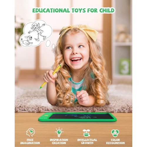 LCD Writing Tablet 10 inch - Toddler Toys for 3-12 Years Old, Drawing Pad for Kids, Boys, Girls - Doodle Board - Perfect Stocking Stuffer, Christmas