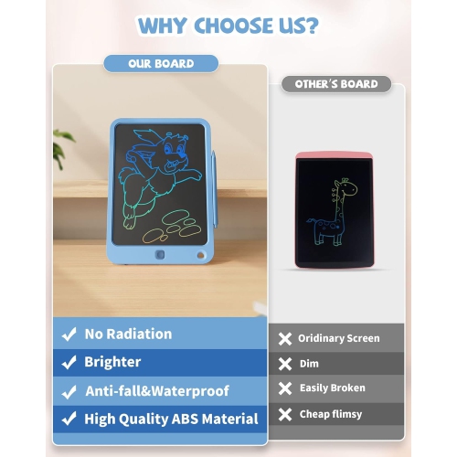 LCD – Tablette d'écriture 10&nbsp;po – Jouets pour tout-petits de 3-12 ans, Bloc à dessin pour enfants, garçons, filles – Tableau à gribouiller –