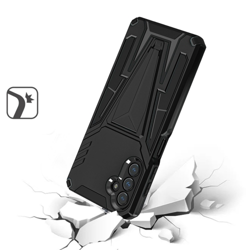 【CSmart】 Shockproof Rugged Defender Hard Case with Kickstand for Samsung Galaxy A14 5G, Black