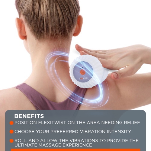 LOOKEE® FlexiTwist™ A10 Vibrating Peanut Massage Ball | Peanut Massage Ball Roller for Deep Tissue Point Therapy Vibrating Roller Massager for Muscle