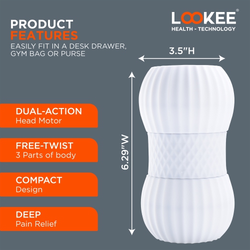 LOOKEE® FlexiTwist™ A10 Vibrating Peanut Massage Ball | Peanut Massage Ball Roller for Deep Tissue Point Therapy Vibrating Roller Massager for Muscle