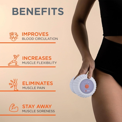 LOOKEE® FlexiTwist™ A10 Vibrating Peanut Massage Ball | Peanut Massage Ball Roller for Deep Tissue Point Therapy Vibrating Roller Massager for Muscle