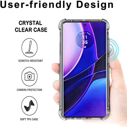[CSmart] Étui souple en TPU mince Jelly Bumper pour Moto Edge de Motorola, transparent