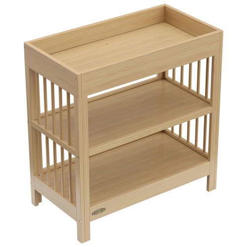 Table à langer à 2 tablettes Teddi de Graco avec coussin à langer - Bois flotté