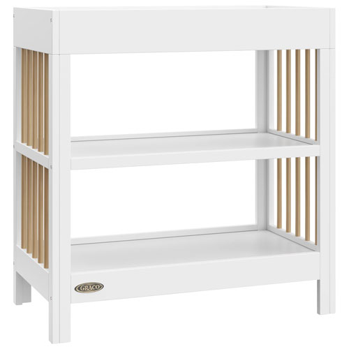 Graco Teddi 2 Shelf Changing Table with Changing Pad White Driftwood Best Buy Canada