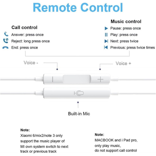 USB-C Headphones Earphones Earbuds with Mic Volume Control Compatible for iPhone 15 Series Samsung Google Motorola